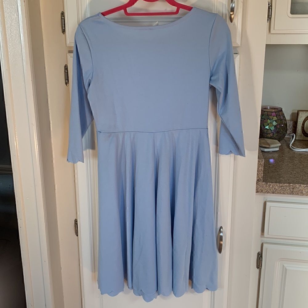Pinkblush EUC light blue stretchy dress with scalloped edges. Size small - Picture 2 of 5